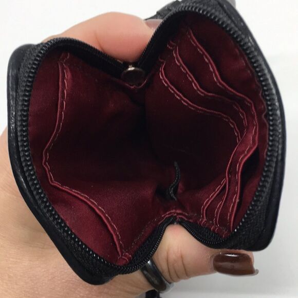 Coach Poppy Tartan Plaid Wristlet with nickel hardware patent leather black trim - Picture 15 of 17